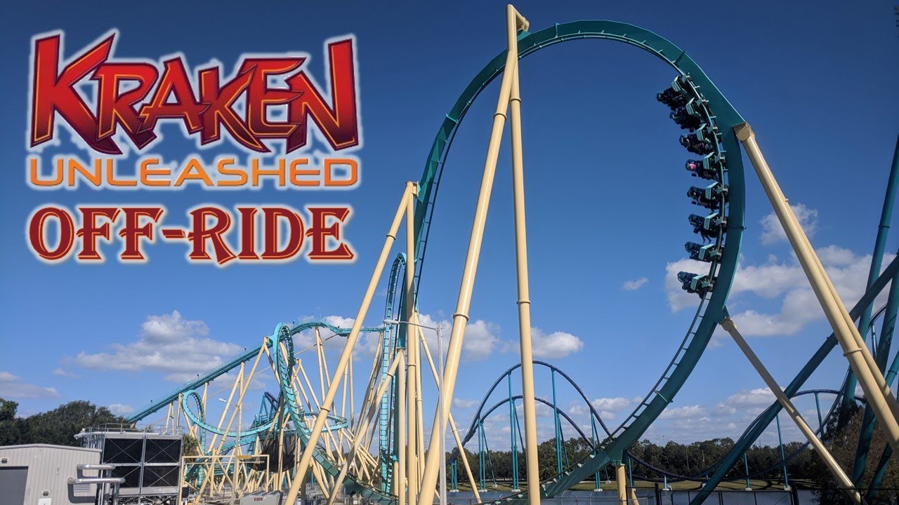 Kraken Off-Ride Footage, SeaWorld Orlando Bolliger & Mabillard Floorless Coaster | Non-Copyright
