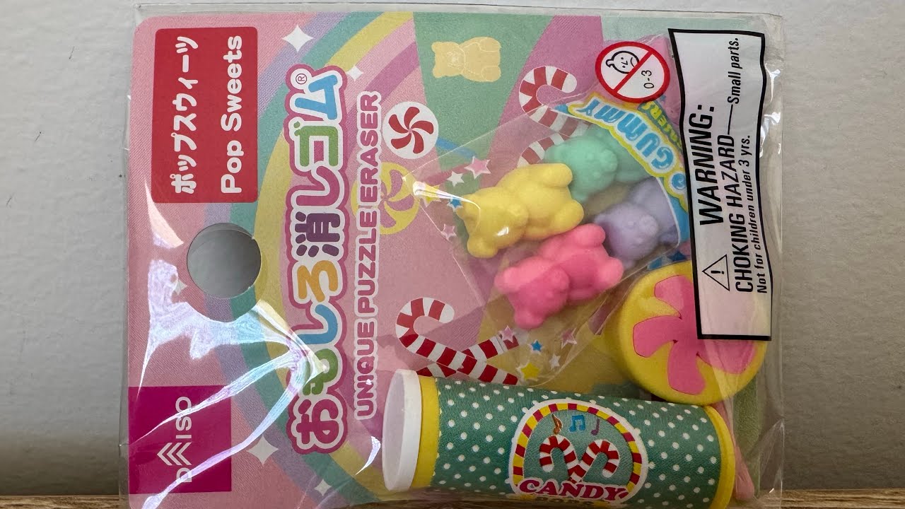 “Pop Sweets” Diso Unique Puzzle Eraser ASMR unboxing review collectable 