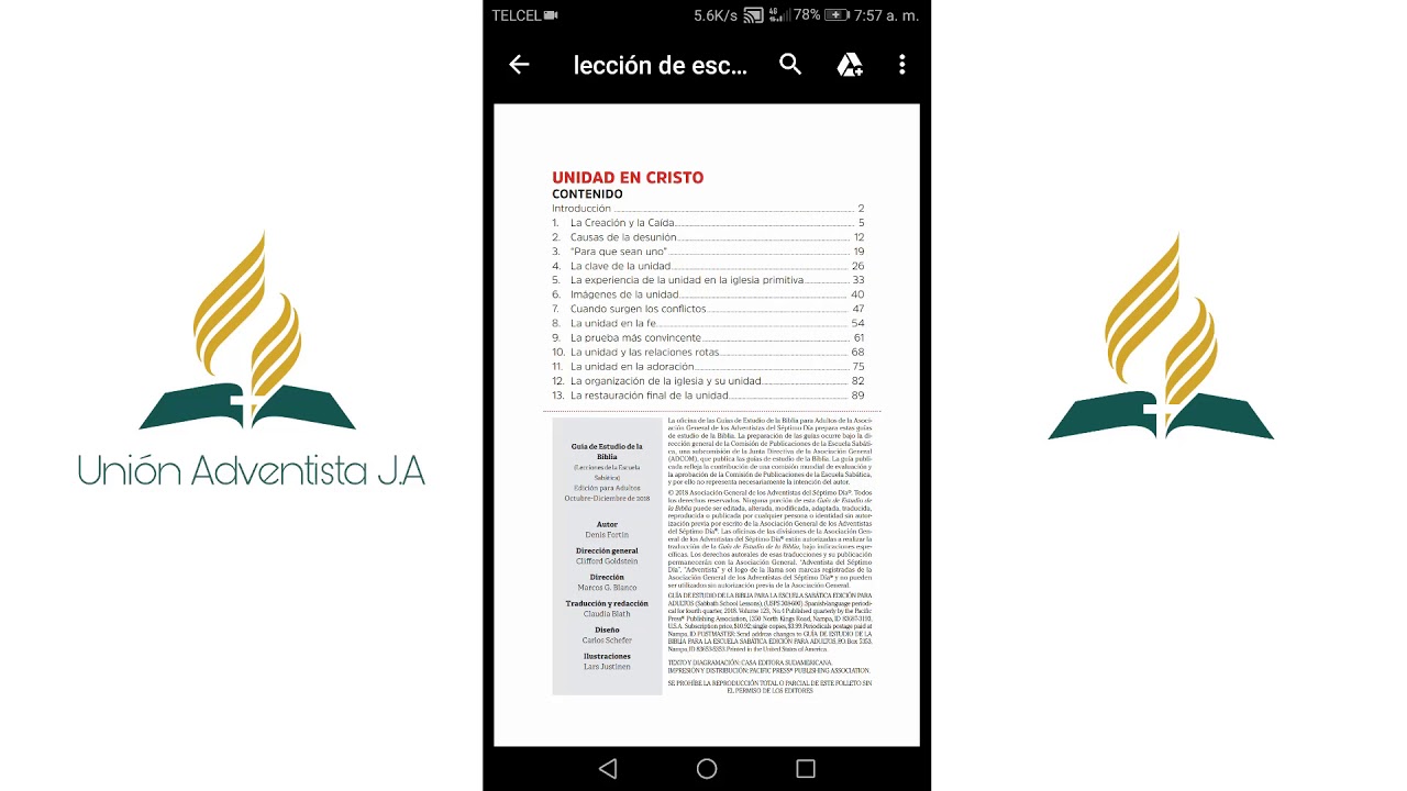 ▶️Descargar Lecci&oacute;n de escuela sabatica 4 trimestre 2018 PDF