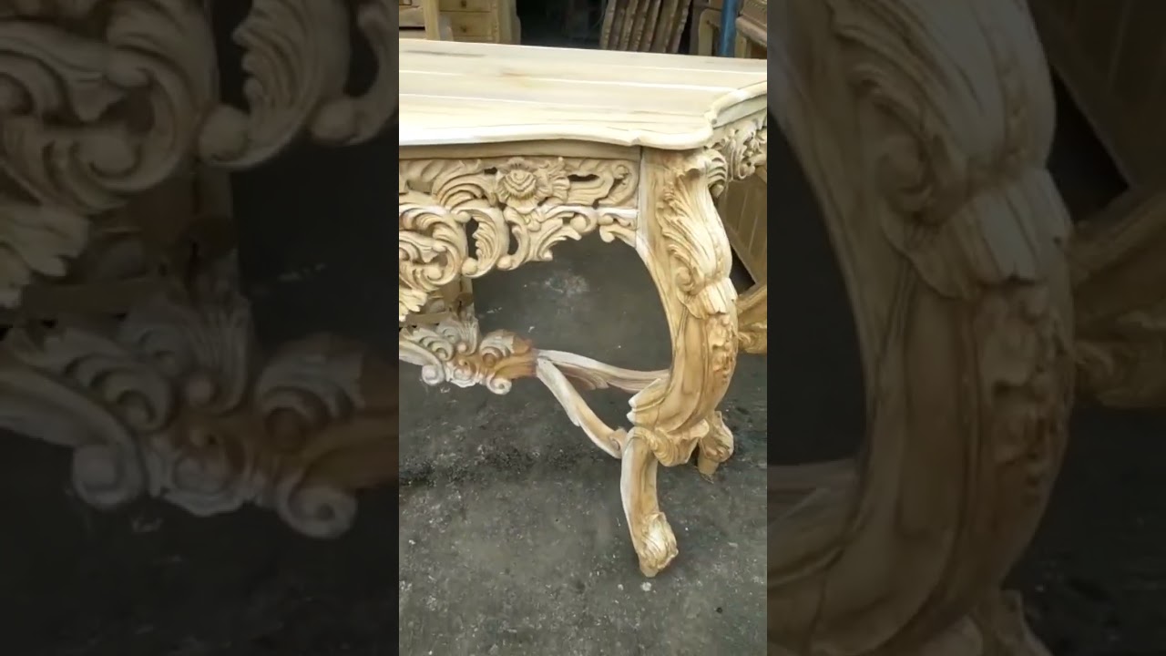 Meja Ukir Clasic Kayu Jati Ready‼️#shorts #shortvideo #woodworking #viral #diy #shocking #ukiran.