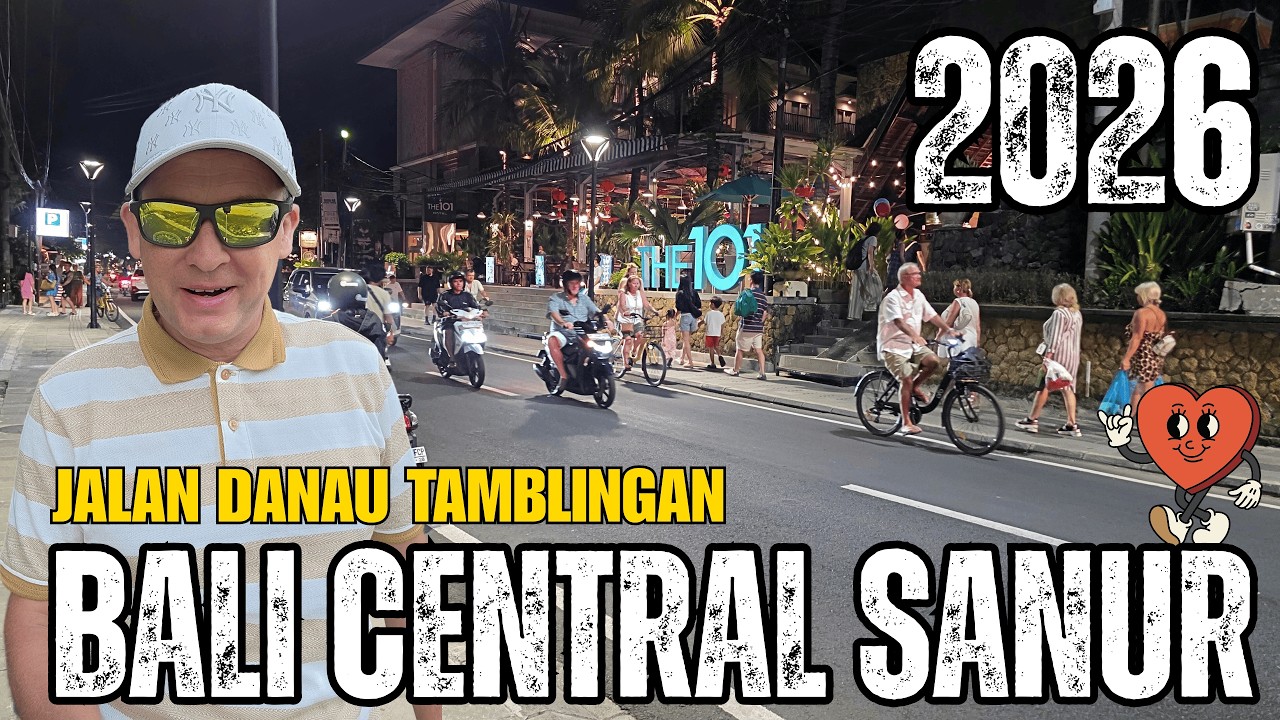 Central Sanur Bali Nightlife Street Walking Tour Today 2026