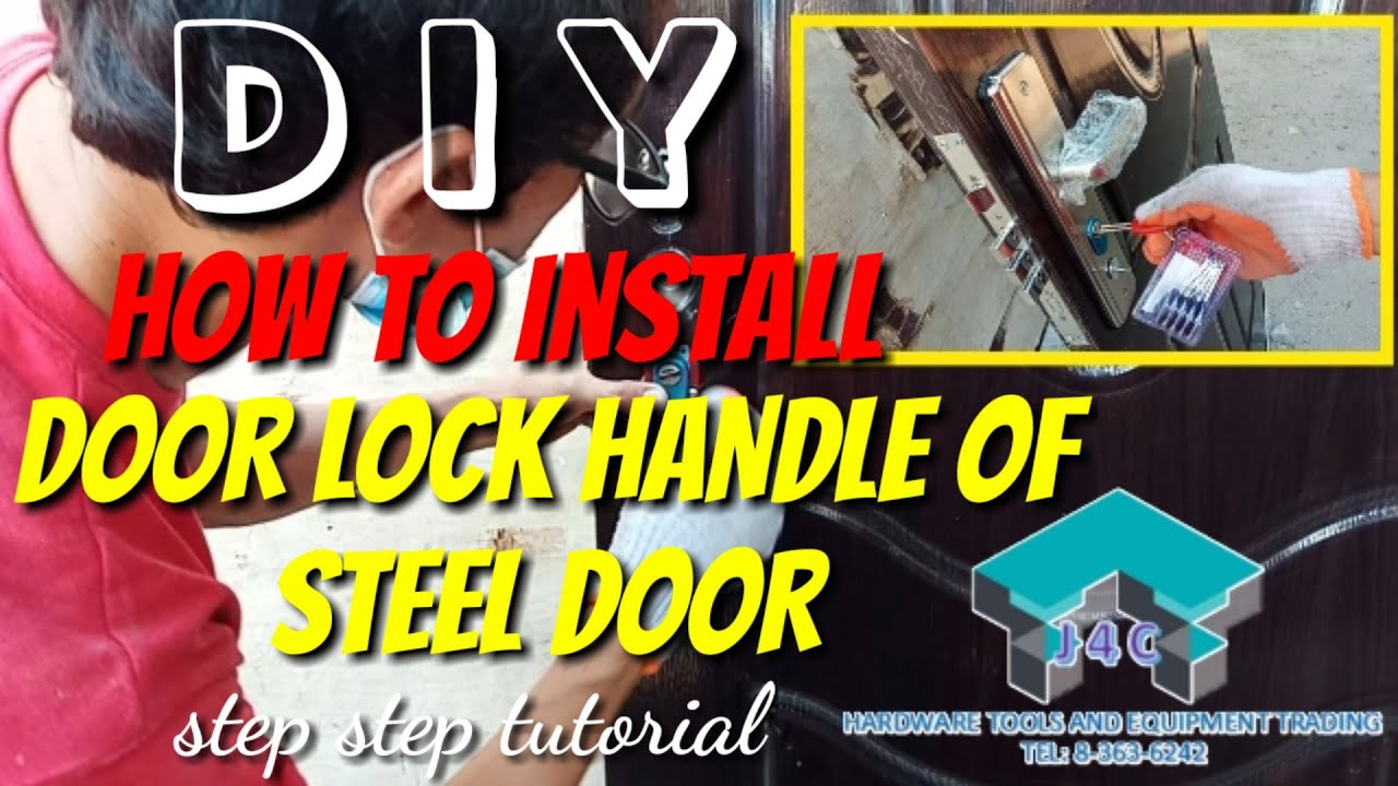 How to install Door lock handle of Econ Global Steel Door | DIY #jehielAday #J4Cdoorsandtiles