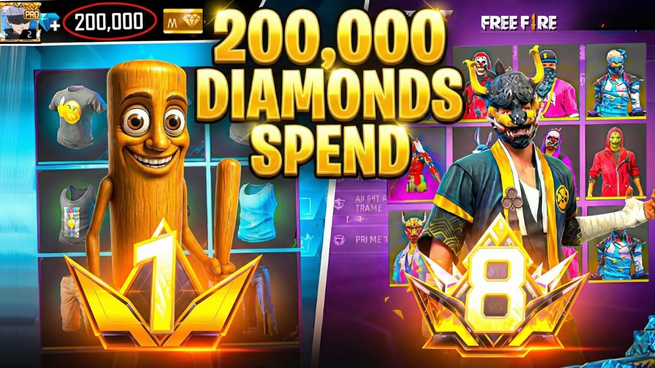 I Spent 200,000 Diamonds🔥! Noob to Pro & Pro Gamplay