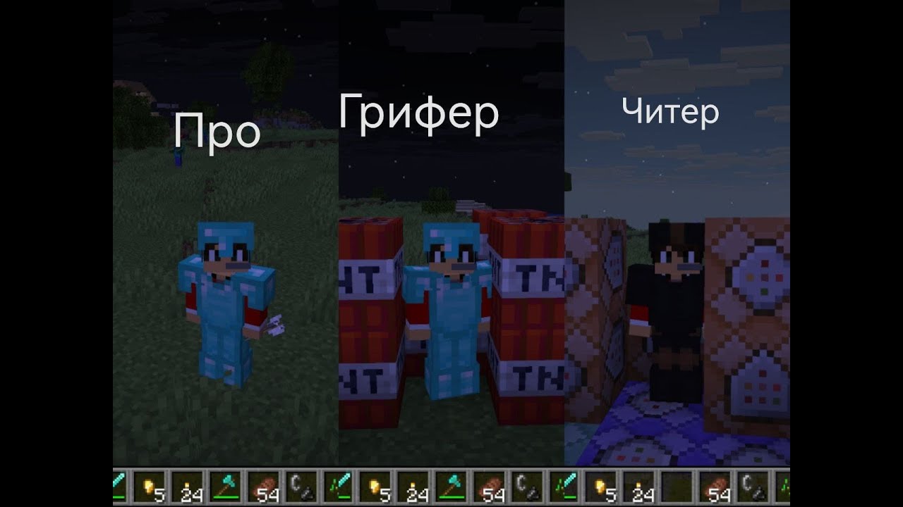 Типы игроков в майнкрафт часть 1