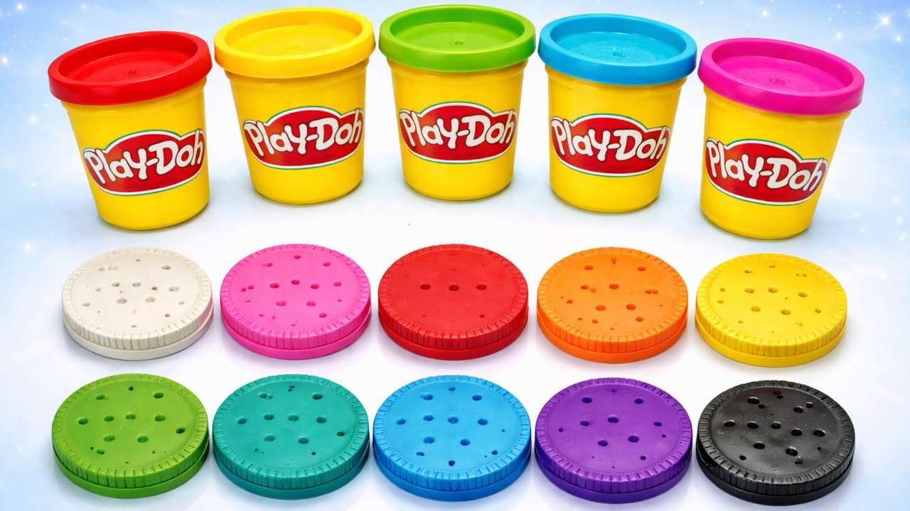 Изучаем цифры и цвета с помощью колец-сюрпризов из пластилина Play-Doh | Веселый счет для малышей...