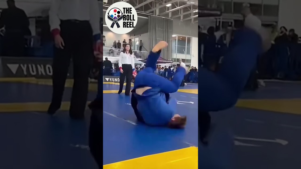 Judo Black Belt Launches BJJ Blue Belt in Comp 😳