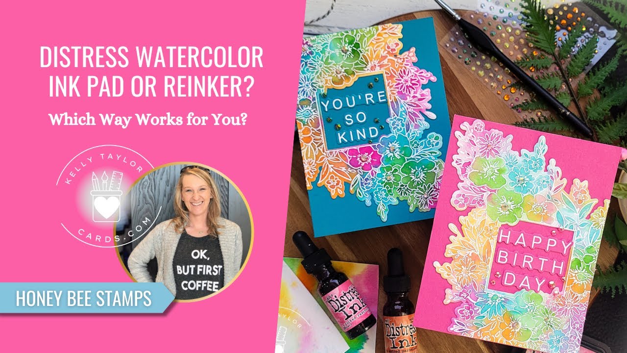 Distress Ink Watercolor Tutorial | Ink Pad & Reinker Methods
