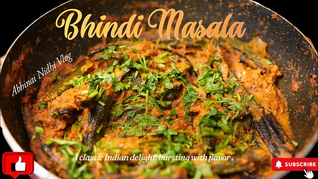 Bhindi Masala Recipe | Hotel Style Crispy Okra Masala#recipe #abhinainidhivlog #yt 