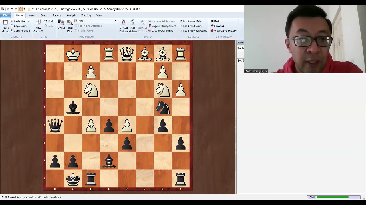 ПОБЕДА ЧЁРНЫМИ В ДЕБЮТЕ! Пётр Костенко - Муртас Кажгалеев. Чемпионат Казахстана 2022.