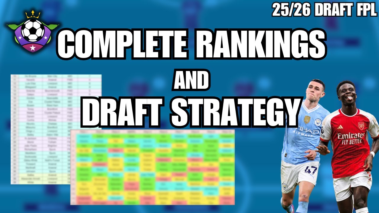 Draft FPL FULL RANKINGS and Complete Draft Strategy
