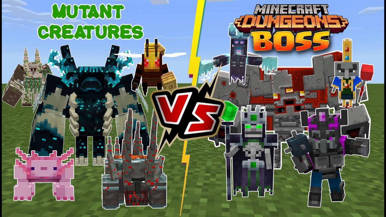 Minecraft Dungeons BOSSES VS New MUTANT CREATURES [MUTANT WARDEN]