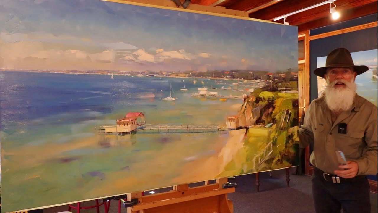 Painting Tranquil Shallow Water - Boats and Jetties at Sunny Sorento!