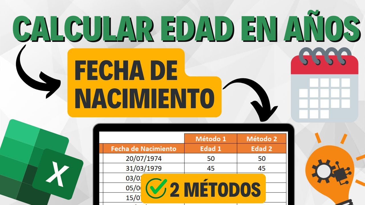 🔥 Cómo CALCULAR LA EDAD en Excel con FECHA DE NACIMIENTO 🎉 En Segundos | Fácil y Rápido