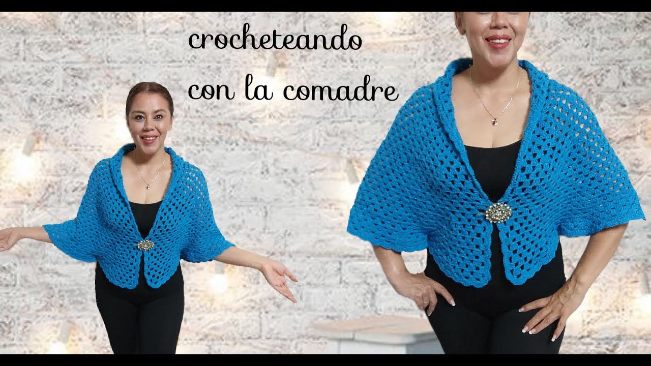 😍Teje hermosa capa o chaceta con medio circulo a crochet