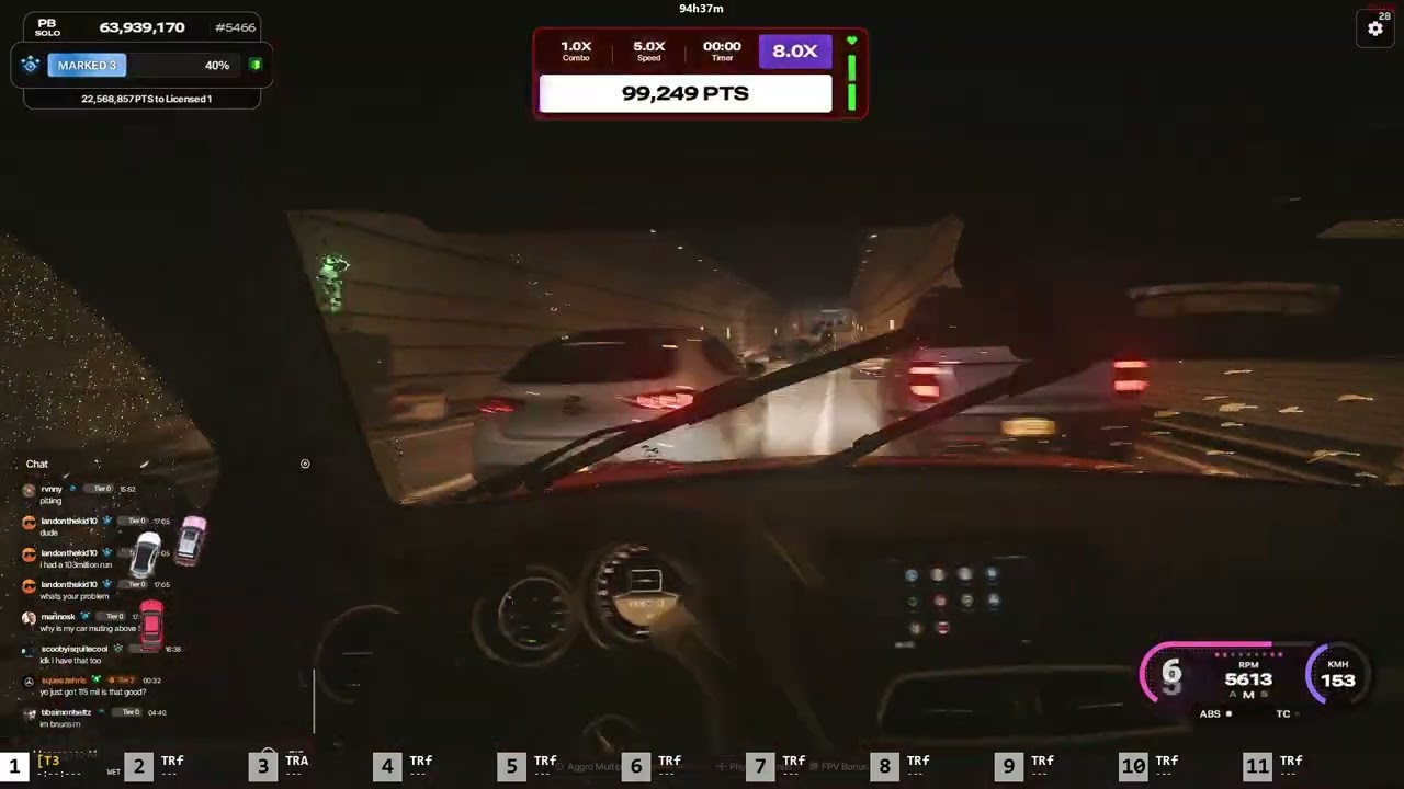 Swerving thru traffic in a Mercedes Benz C63 AMG in Assetto corsa in No hesi 