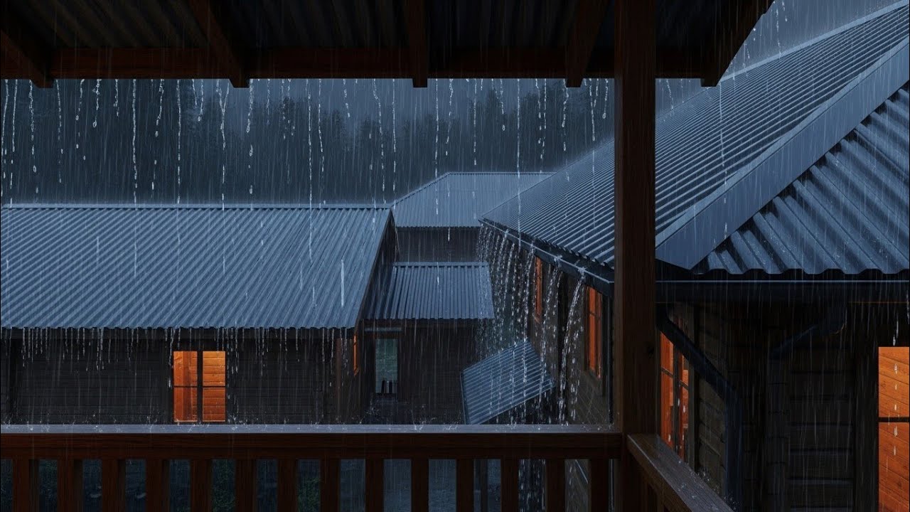 Cozy Rainy Night Cabin Ambience with Relaxing Rain Sounds for Deep Sleep and Stress Relief