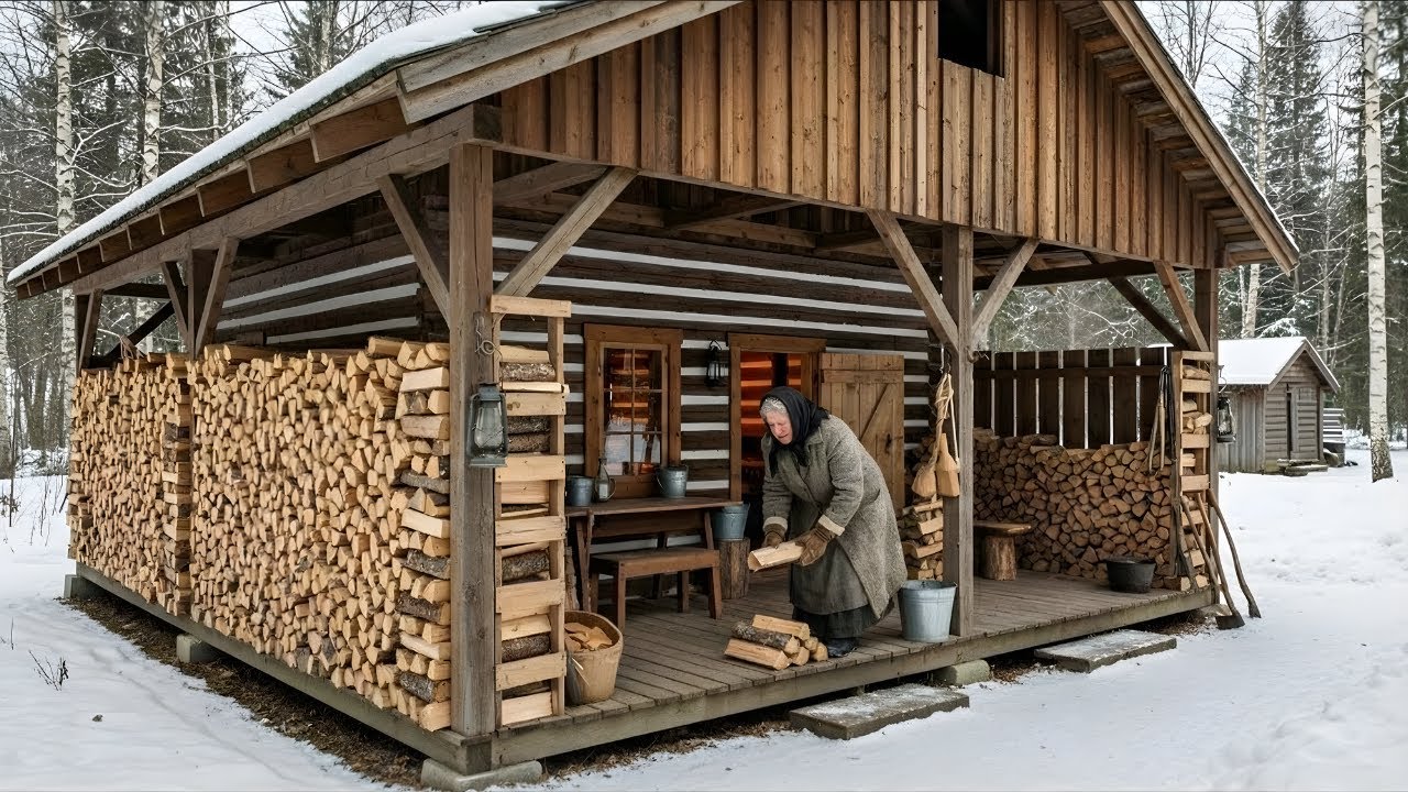 Neighbors Laughed When Widow Built Shed Around Her House — Until Her Firewood Stayed Dry All Winter
