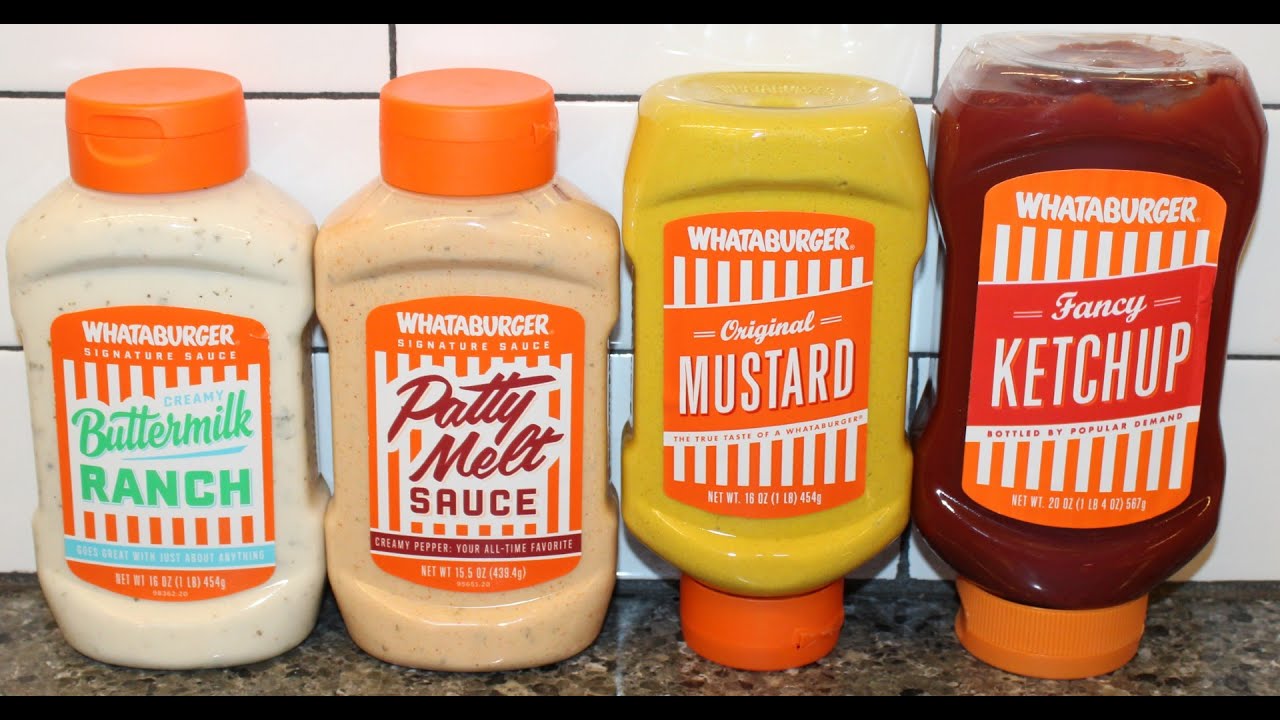 WHATABURGER: Creamy Buttermilk Ranch, Patty Melt Sauce, Original Mustard & Fancy Ketchup Review
