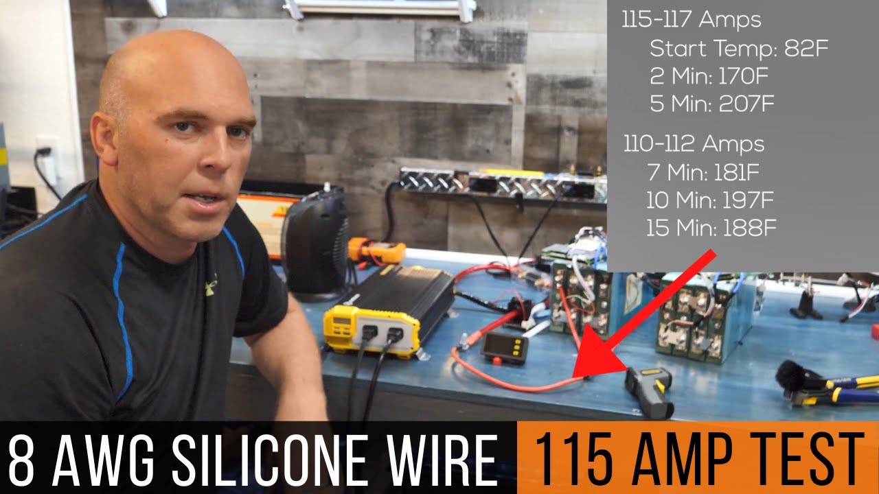 8 AWG (Gauge) Silicone Wire - 115 Amp Test at 12 Volts - High Capacity 1650 Strands Stranded Copper