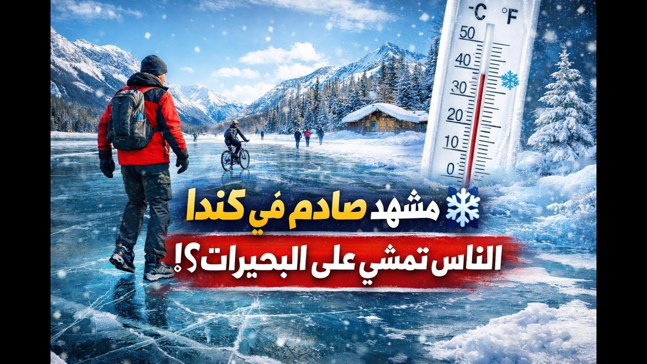 هل تصدّق؟ 😳 بحيرات كندا تتحول إلى طرق للمشاة وركوب الدراجات ❄