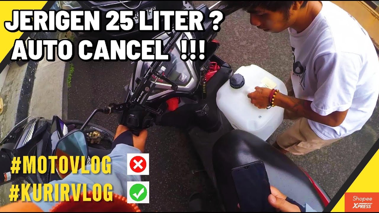 Pertama kali Motovlog / Kurirvlog, Orderan angkut Jerigen 25 Liter | ONBID Driver Shopee Bandung