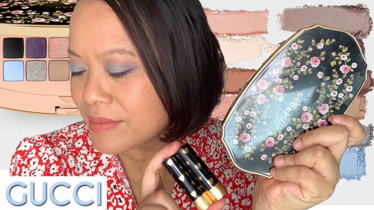 GUCCI Haul | Beauté Des Yeux Floral eyeshadow palette and Holiday Lipsticks | TRY ON and REVIEW