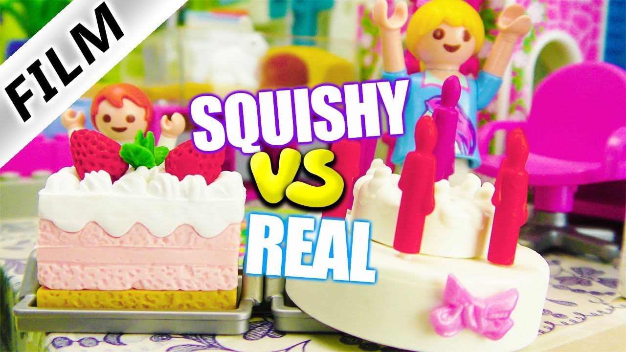 Playmobil Film Deutsch SQUISHY vs REAL FOOD 2 CHALLENGE + BESTRAFUNG VON JULIAN! Familie Vogel