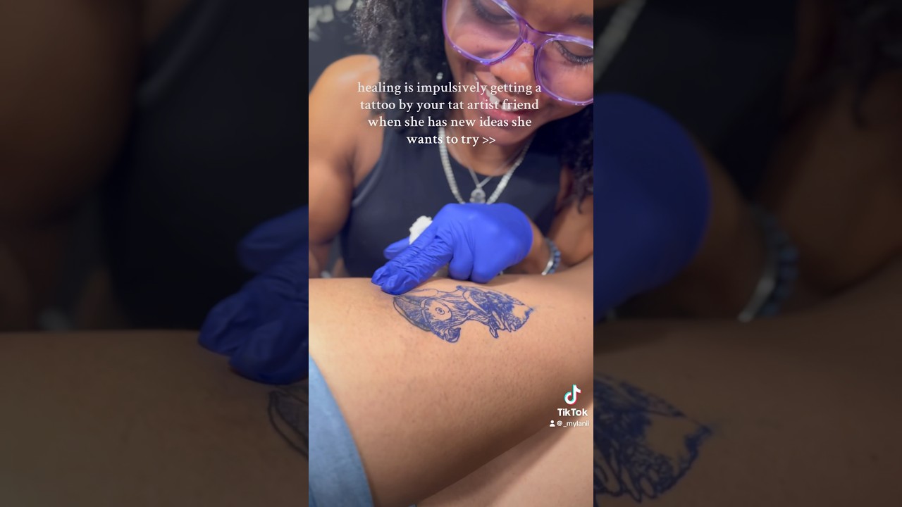 Healing Sessions 🖤 | @MyInkedYa on IG #tattoo #blackfemaletattooartist  #tattooideas  #thightattoo