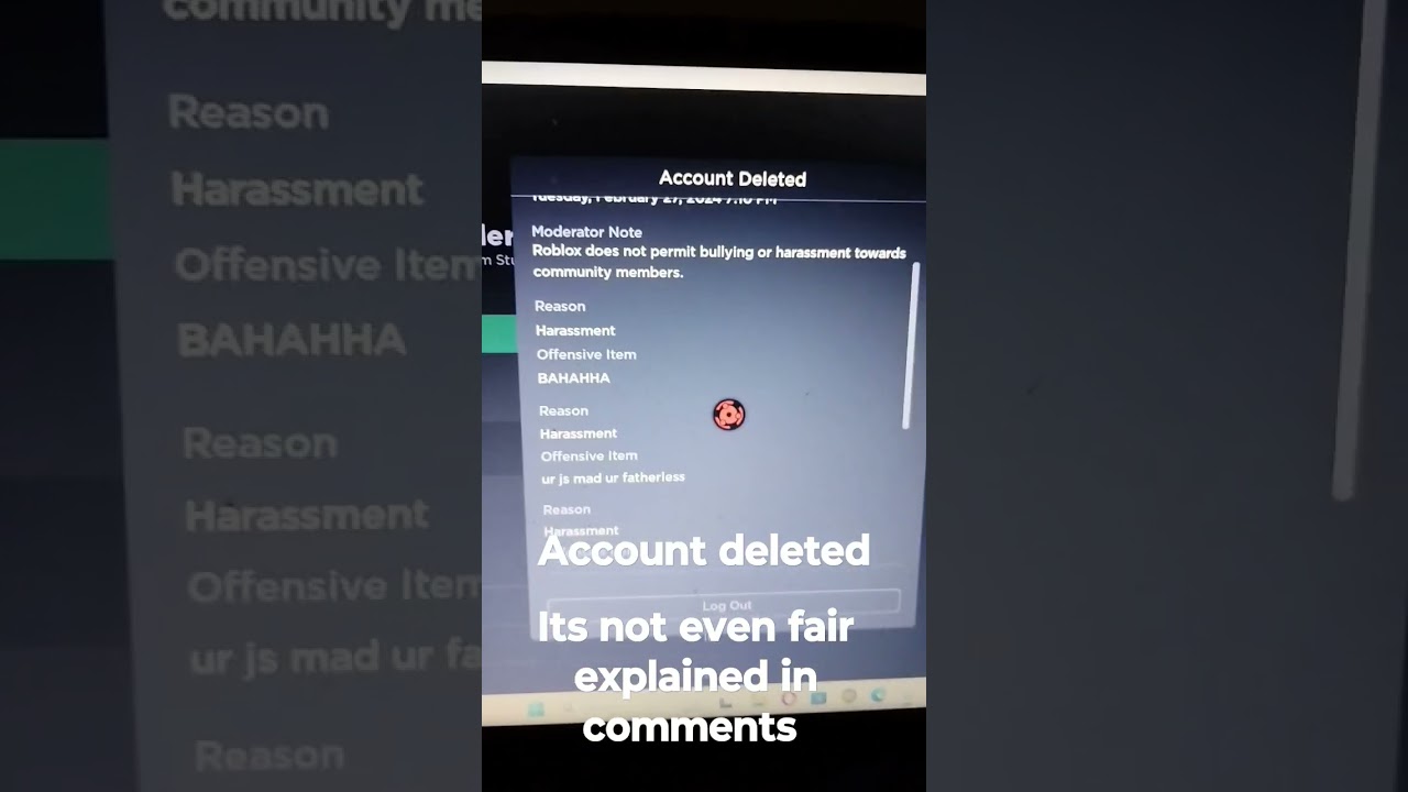 my Roblox account got terminated explained in comments