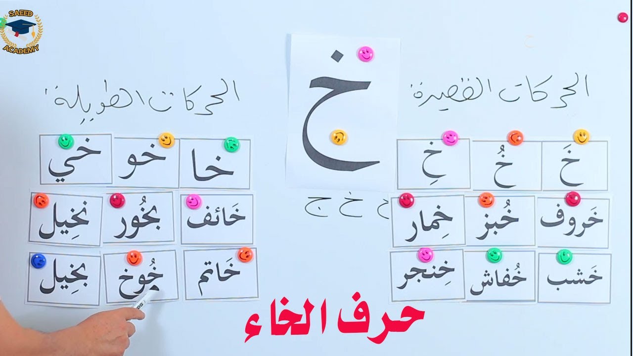 حرف الخاء ـ مع الحركات القصيرة والحركات الطويلة | Arabic letters khaa- with short and long vowls