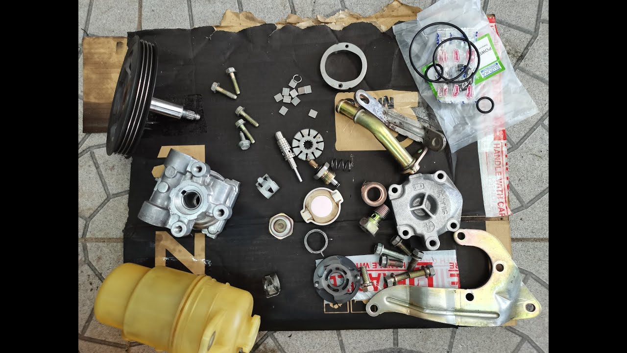 CARA BUKA PASANG TUKAR SERVIS PUMP POWER STEERING, BELTING, TENSIONER BEARING MYVI G1