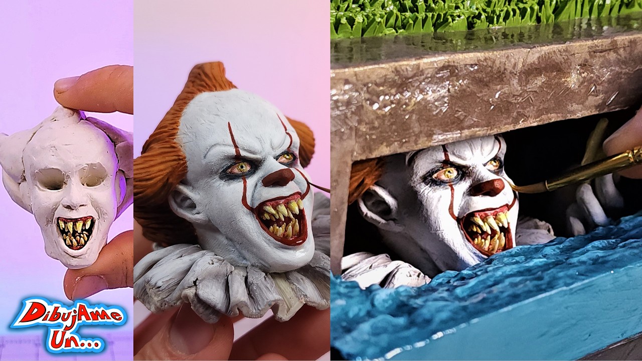 Como hacer Escultura IT Pennywise en alcantarilla de Plastilina | SCULPTING pennywise | DibujAme Un