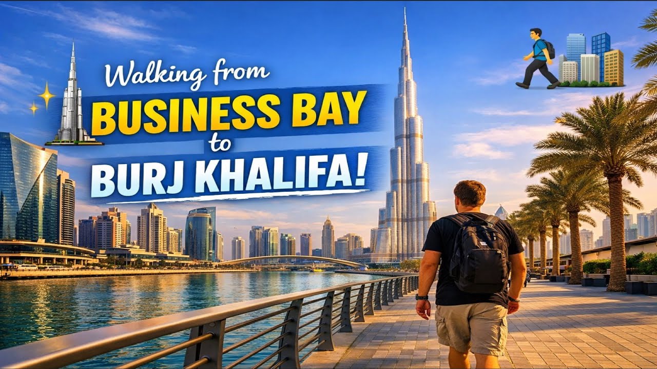 Walking from Business Bay to Burj Khalifa Vlog: The Most Beautiful Walk in Dubai! 🏙️🚶‍♂️