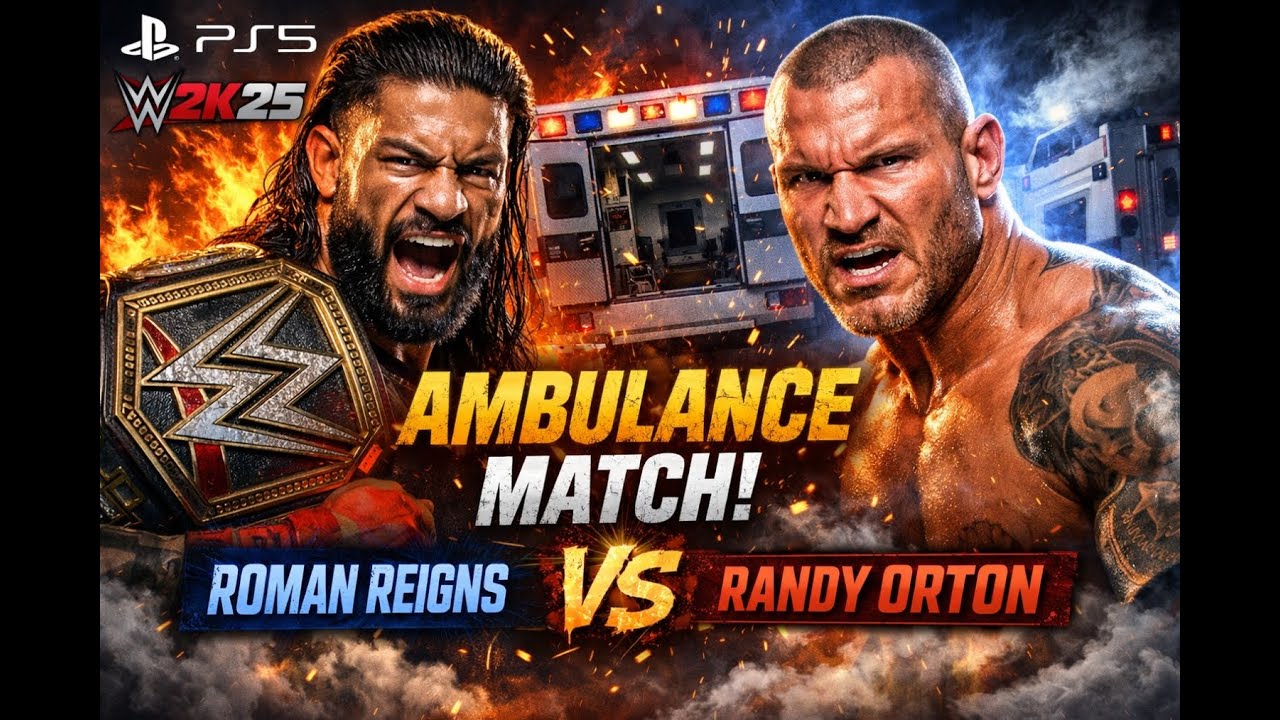 🚑🚨🚨WWE 2K25 Ambulance Match | Reigns vs Randy | Who Survives?💥| WWE 2K25 #wwe #ps5 #wwe2k25#rko