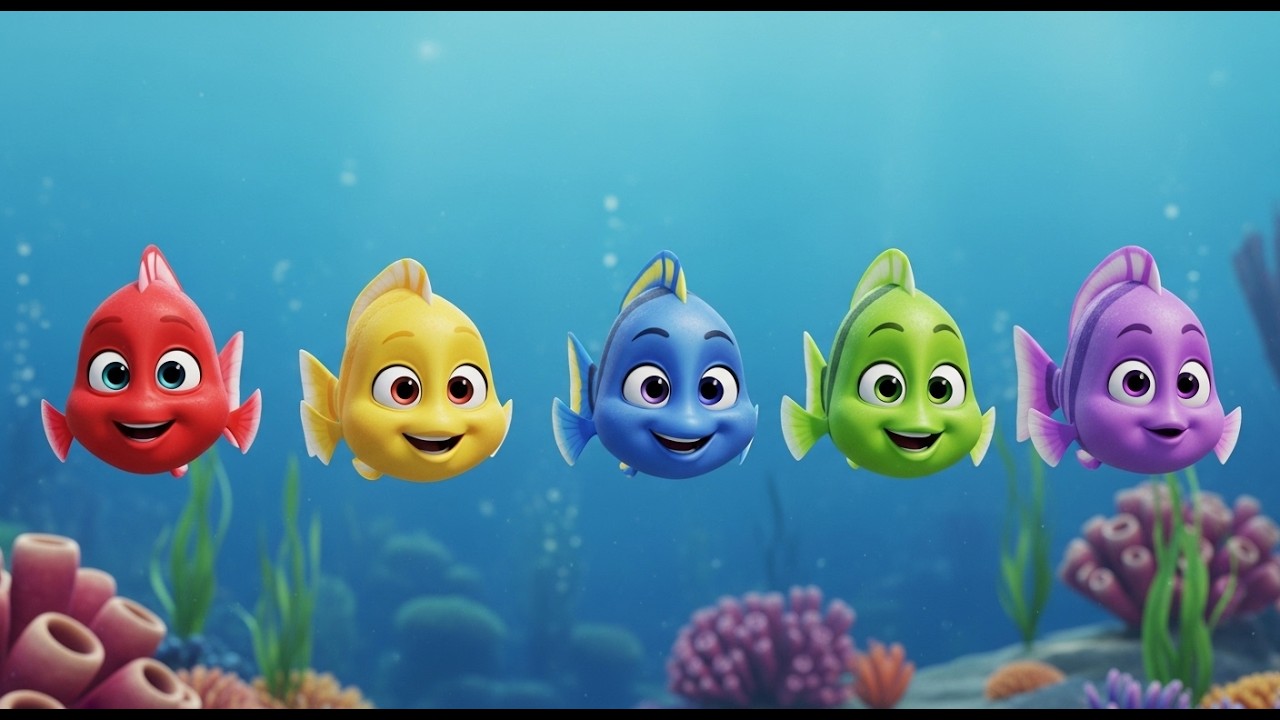Five Little Angelfish Swim Swim Swim 🐠 | Tropical Ocean Song & Counting for Kids