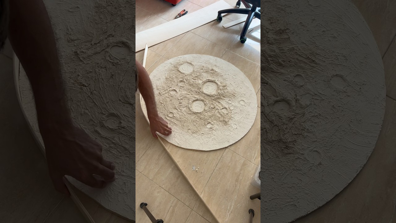 🌖Made BIG  LED moon light #art #wallart #moon #led #diy #viral