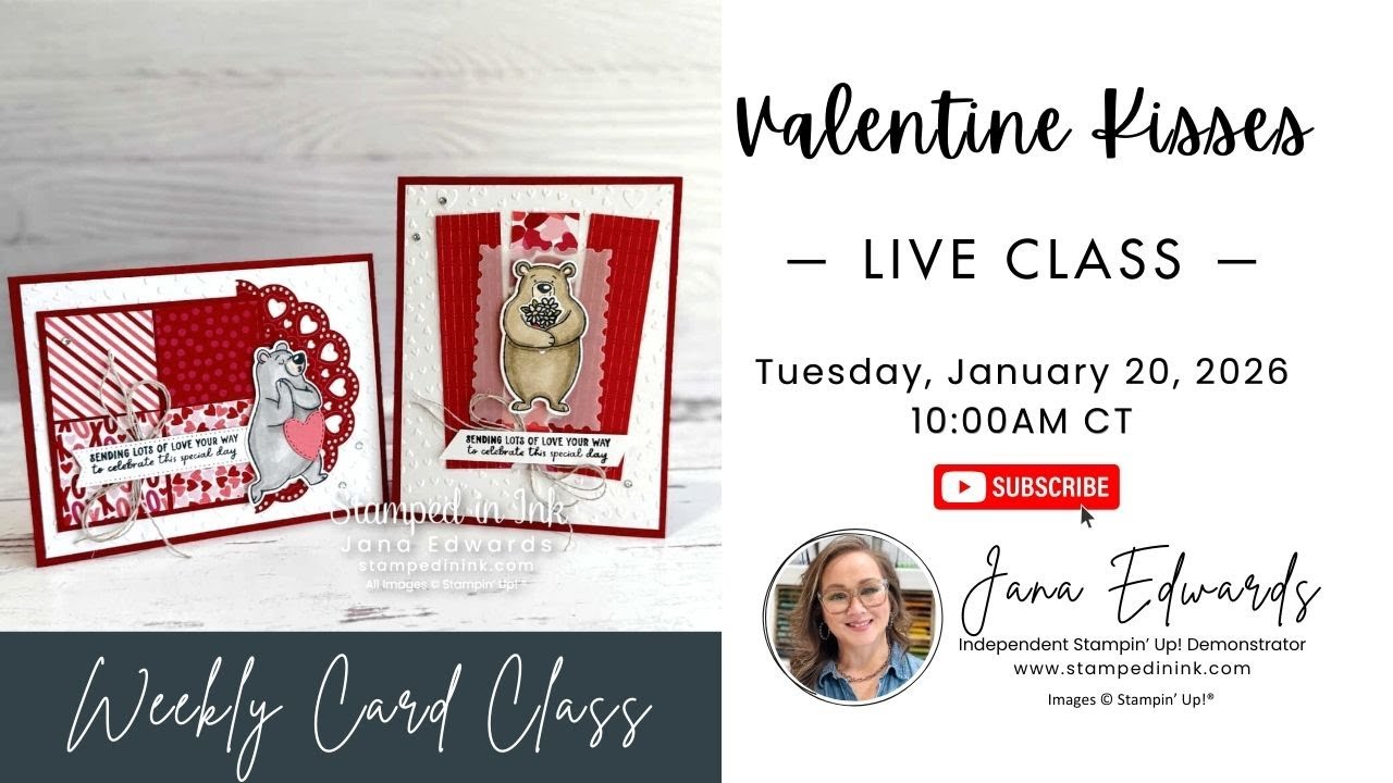Stampin' Up! Valentine Kisses | Live Cardmaking Class
