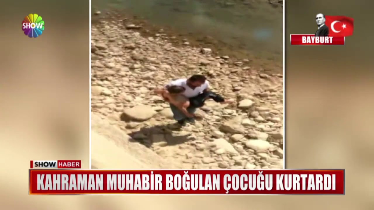 Kahraman muhabir boğulan çocuğu kurtardı