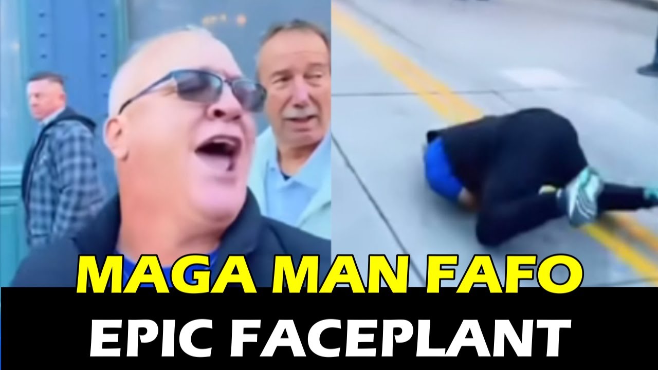 MAGA man gets instant KARMA, Faceplants at No Kings Protests