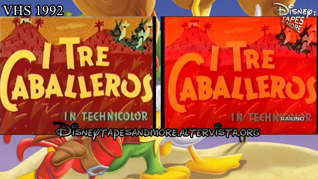 I TRE CABALLEROS - CONFRONTO TITOLI VHS vs RAI