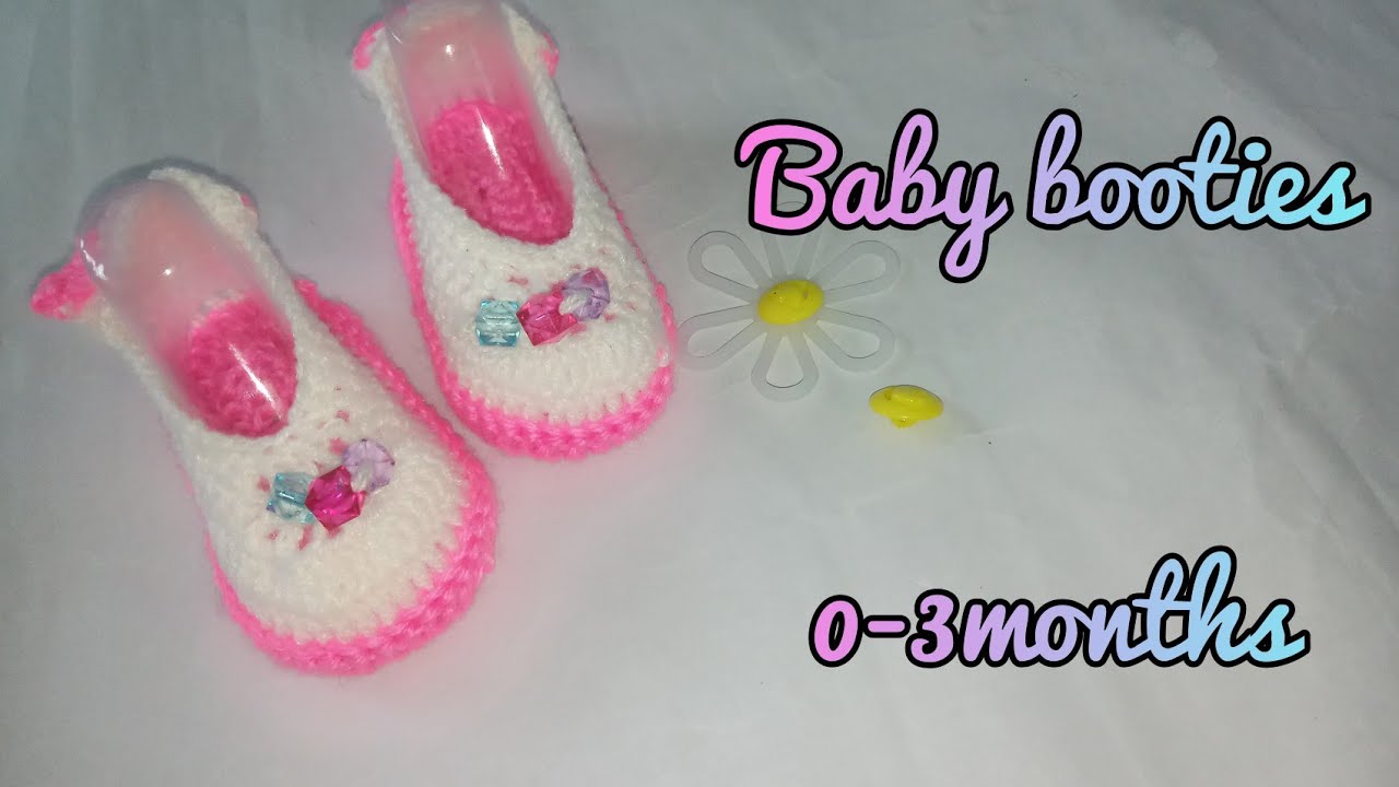 How To Crochet A Simple Cute Baby Booties (Shoe) - C_clean Crochê