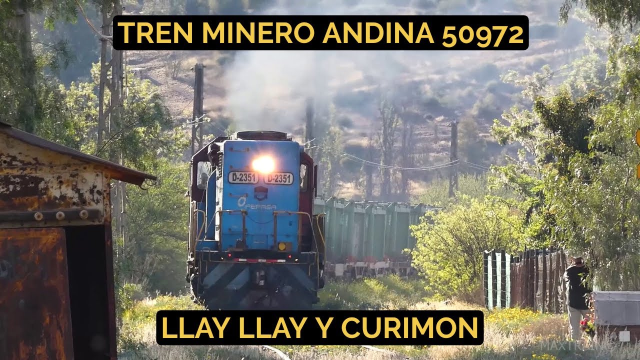Fepasa D-2351 Tren minero andino registros entre Llay Llay y Curimon - Horn show EP-7