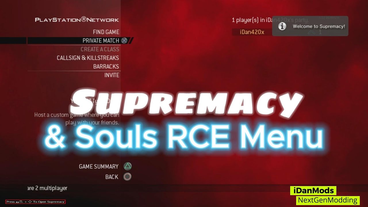 MW2 [1.14] Supremacy & Souls Private RCE Menu | CFW/HEN