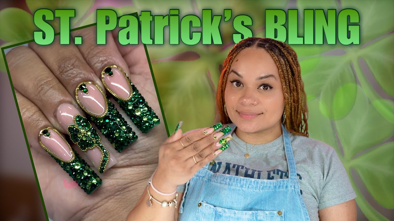 ST.PATRICKS DAY BLING NAILS 🍀  Builder Gel Nails Tutorial - LGNPro
