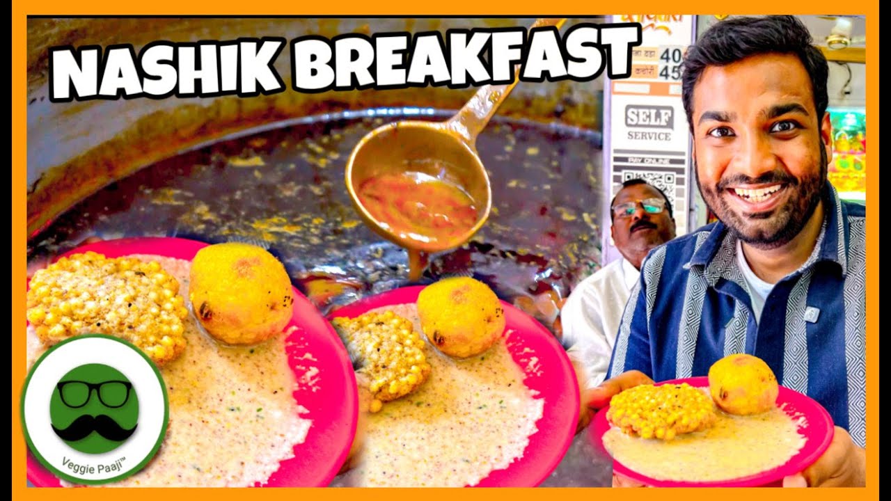 Breakfast in Nashik Food Tour | Kala Misal, Sabudana Vada & More | Nashik Street Food | Veggie Paaji
