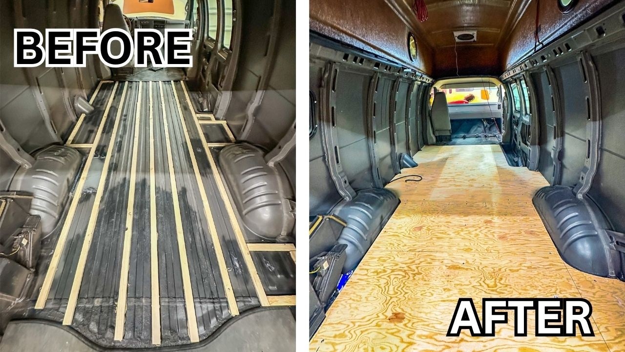 I Built a SUBFLOOR for my Van Build | Chevy Express