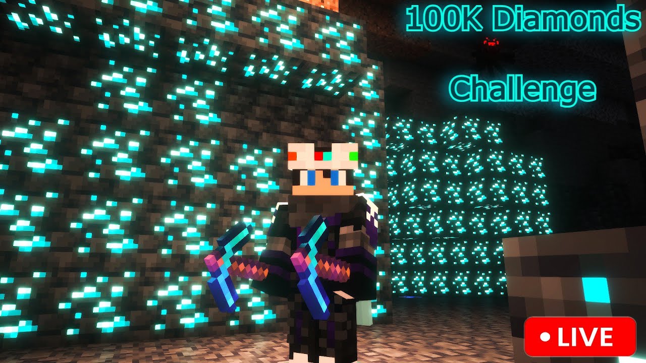 Minecraft 100K Diamonds Challenge Streaming 🤯 #shorts