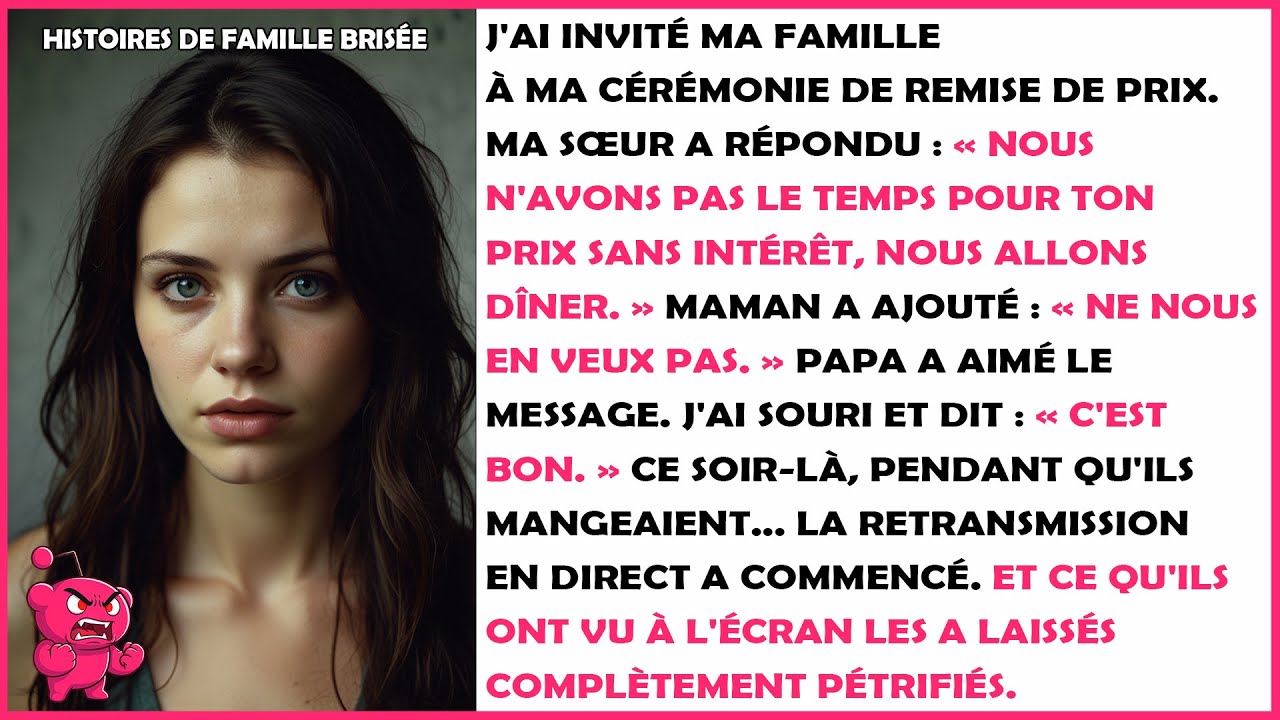 Ma sœur a qualifié mon prix de 