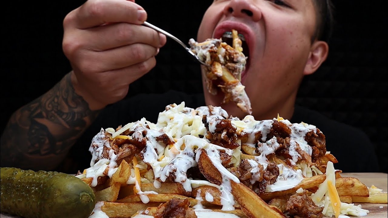 HOMEMADE LOADED BBQ RIB FRIES ASMR