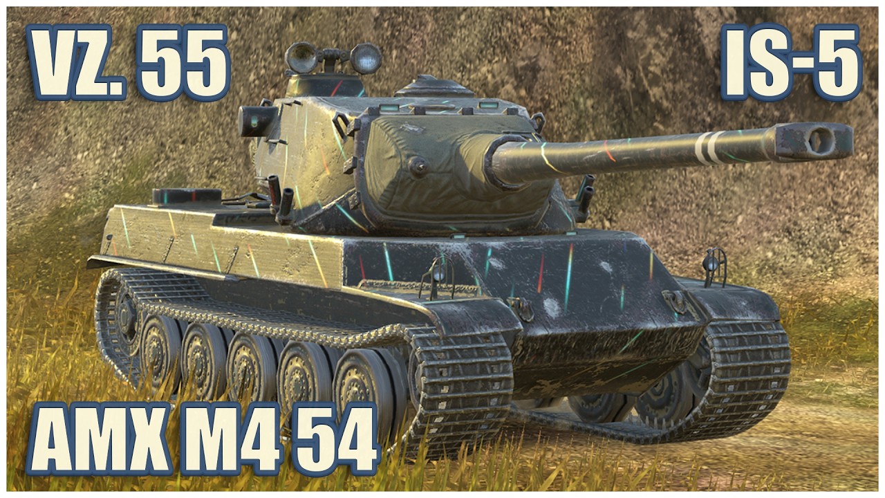 AMX M4 mle. 54, Vz. 55 & IS-5 &bull; WoT Blitz Gameplay